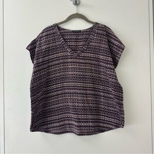 Carla Fernandez Hand Woven in Mexico V Neck Blouse